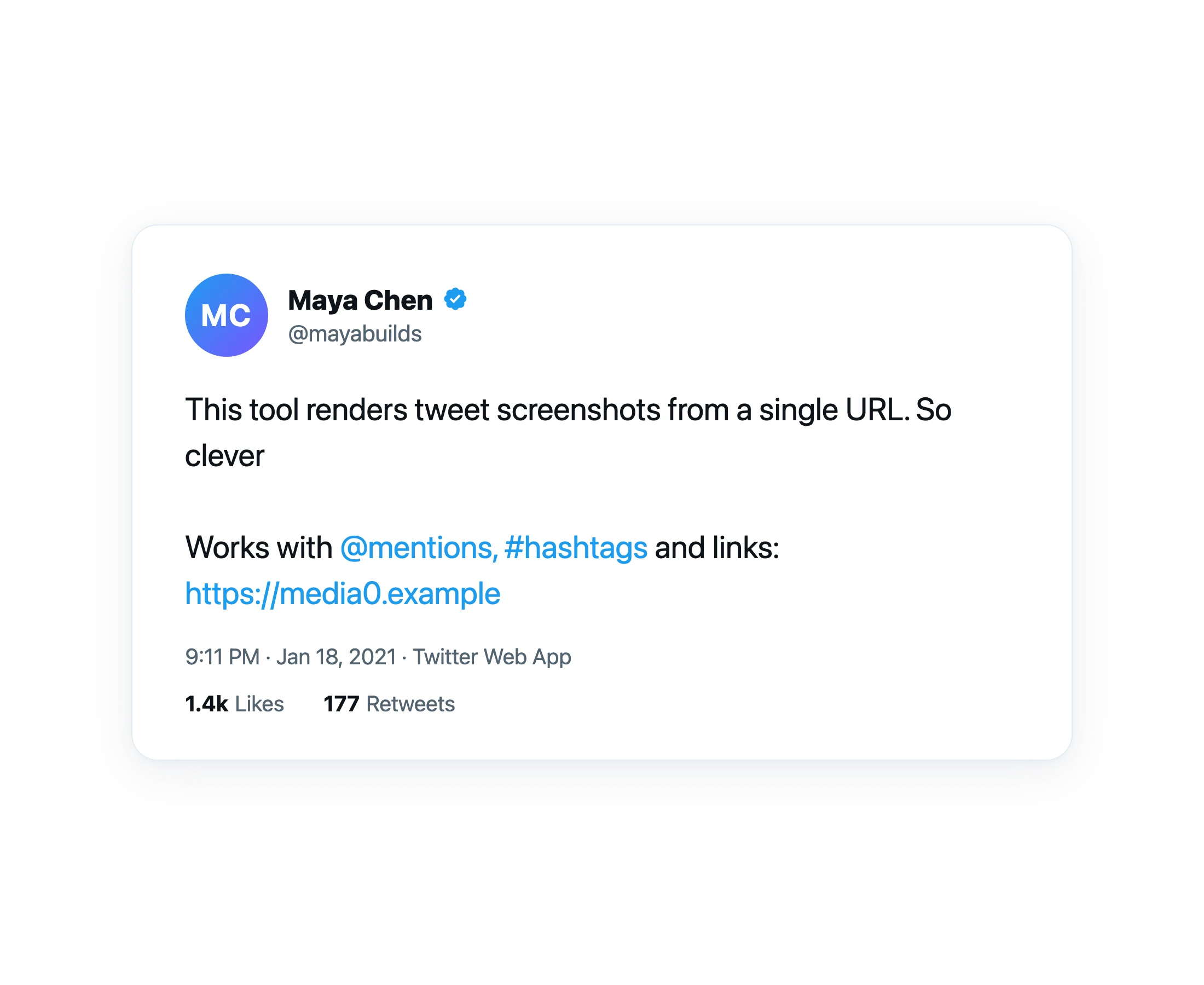 Classic Tweet Screenshot preview