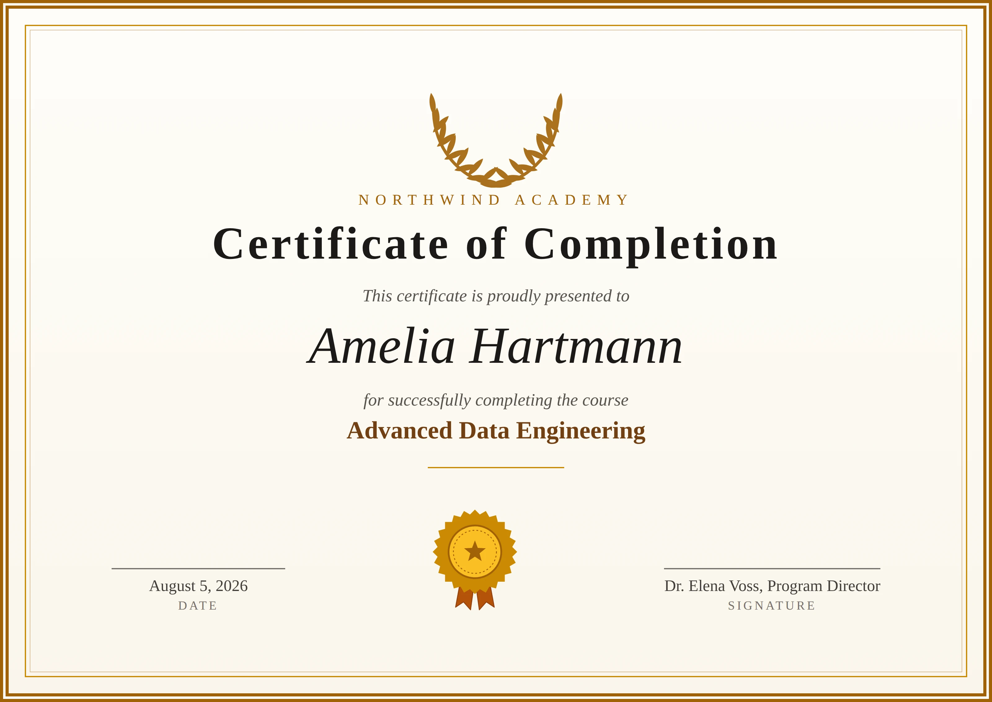Classic Completion Certificate preview