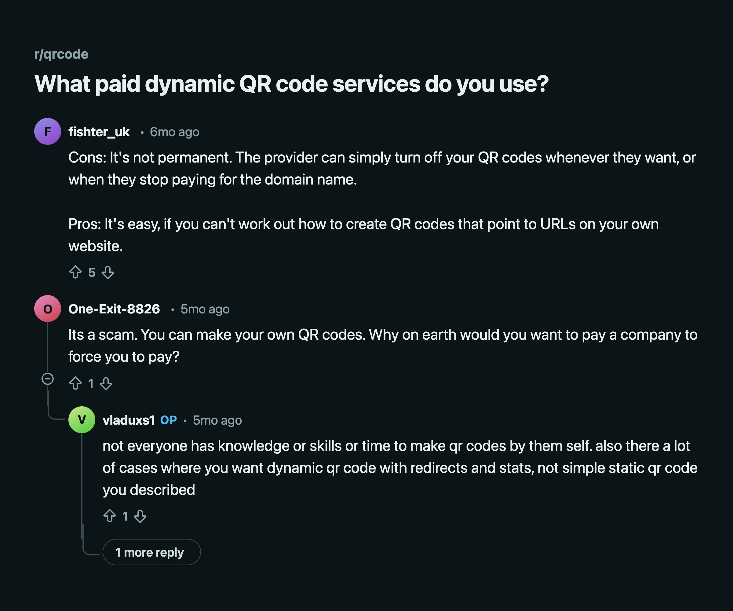 Reddit Comment Thread preview